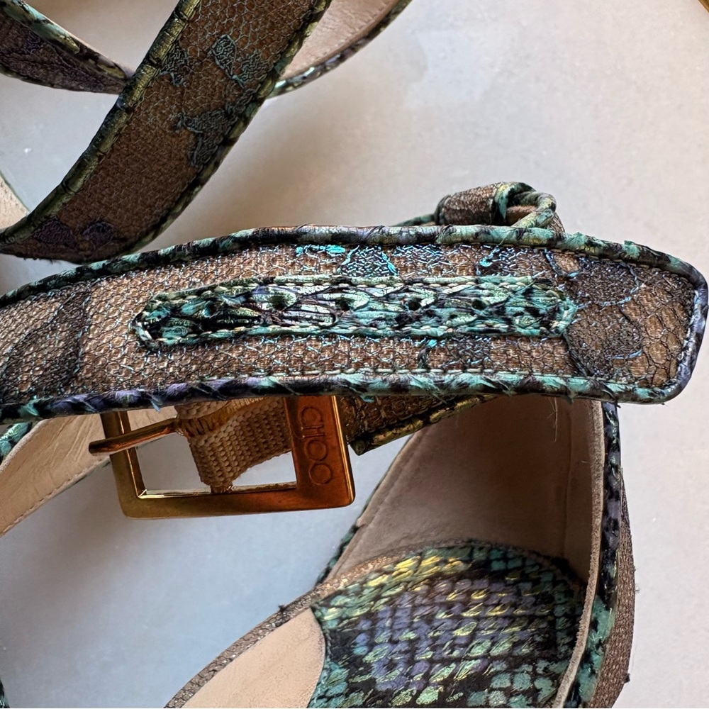 EUC Jimmy Choo Lottie Holographic Iridescent Lace Heels | 38.5 (8.5) - Picture 12 of 16